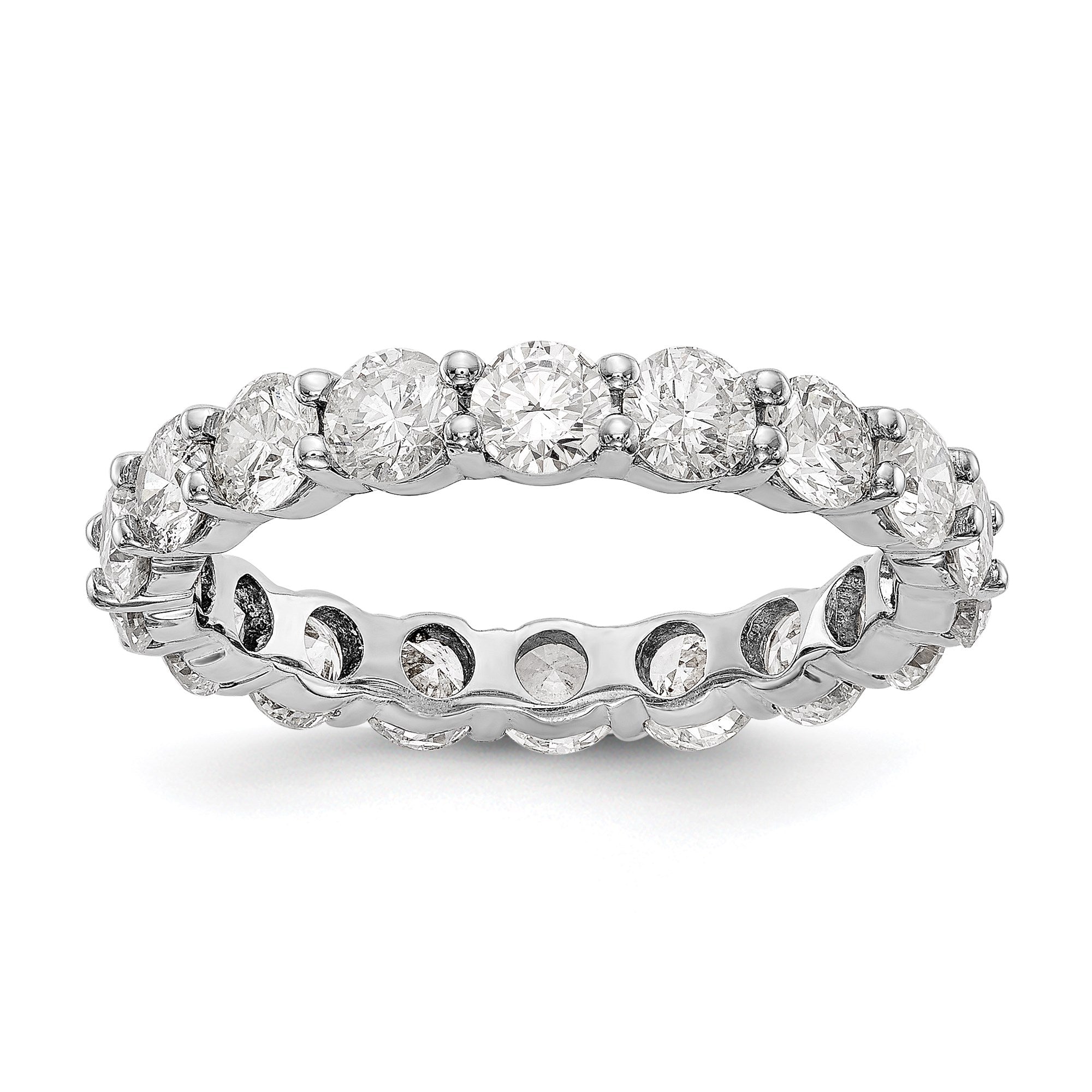 3.0 Ct. Natural Diamond Womens Eternity Anniversary Wedding Band Ring in 14k White Gold