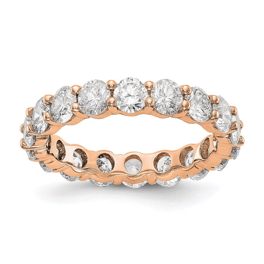 4.0 Ct. Natural Diamond Womens Eternity Anniversary Wedding Band Ring in 14k Rose Pink Gold