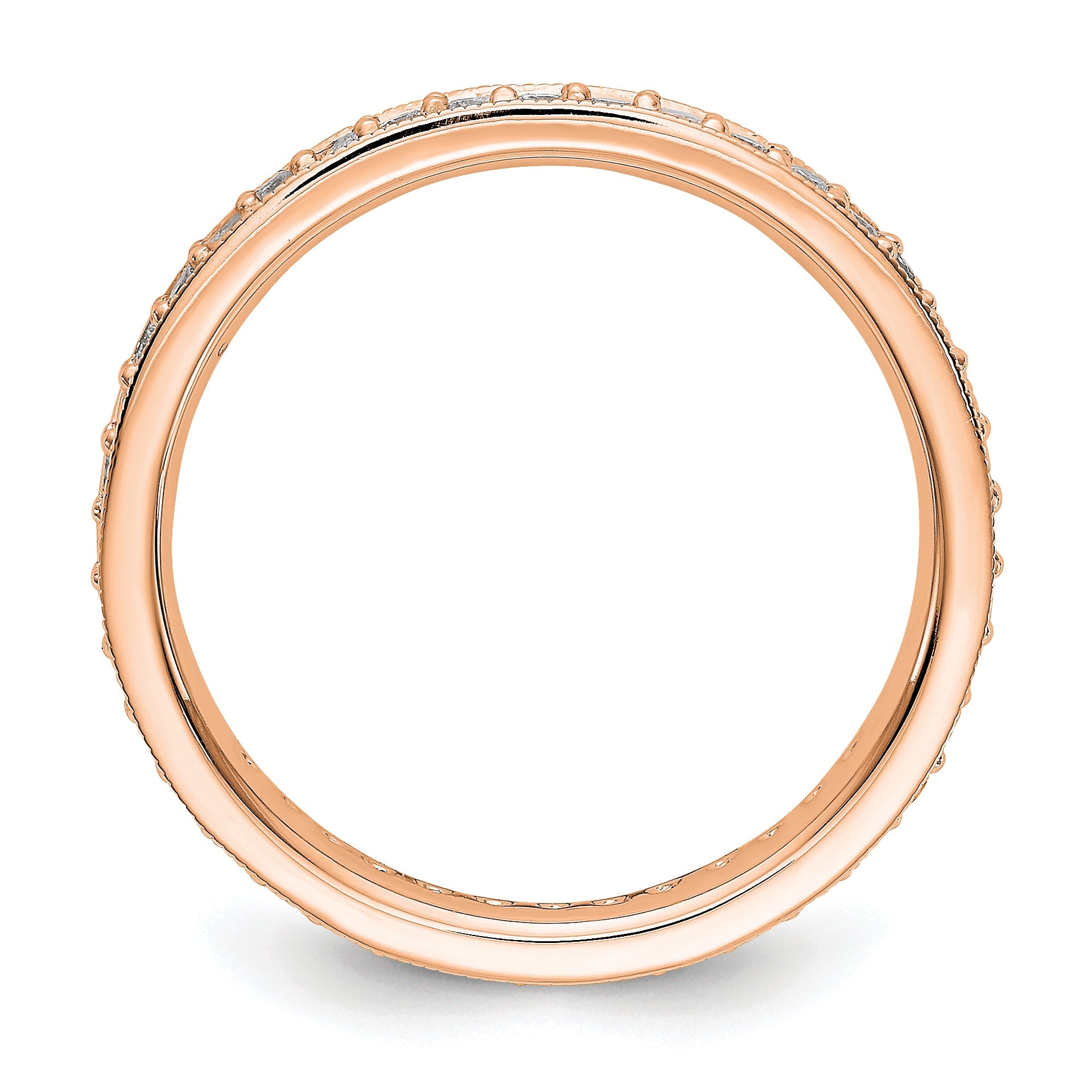 1/2 CT Natural Diamond Antique Vintage Style Diamond Eternity Band in 14k Rose Gold