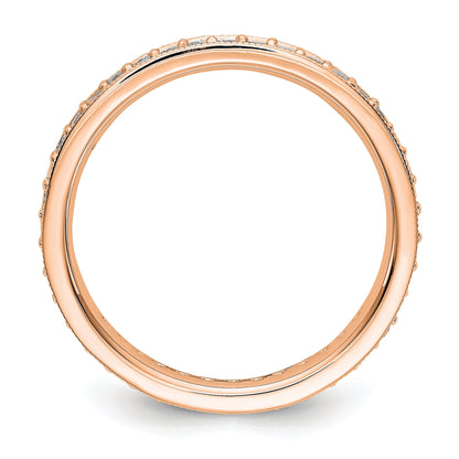 1/2 CT Natural Diamond Antique Vintage Style Diamond Eternity Band in 14k Rose Gold