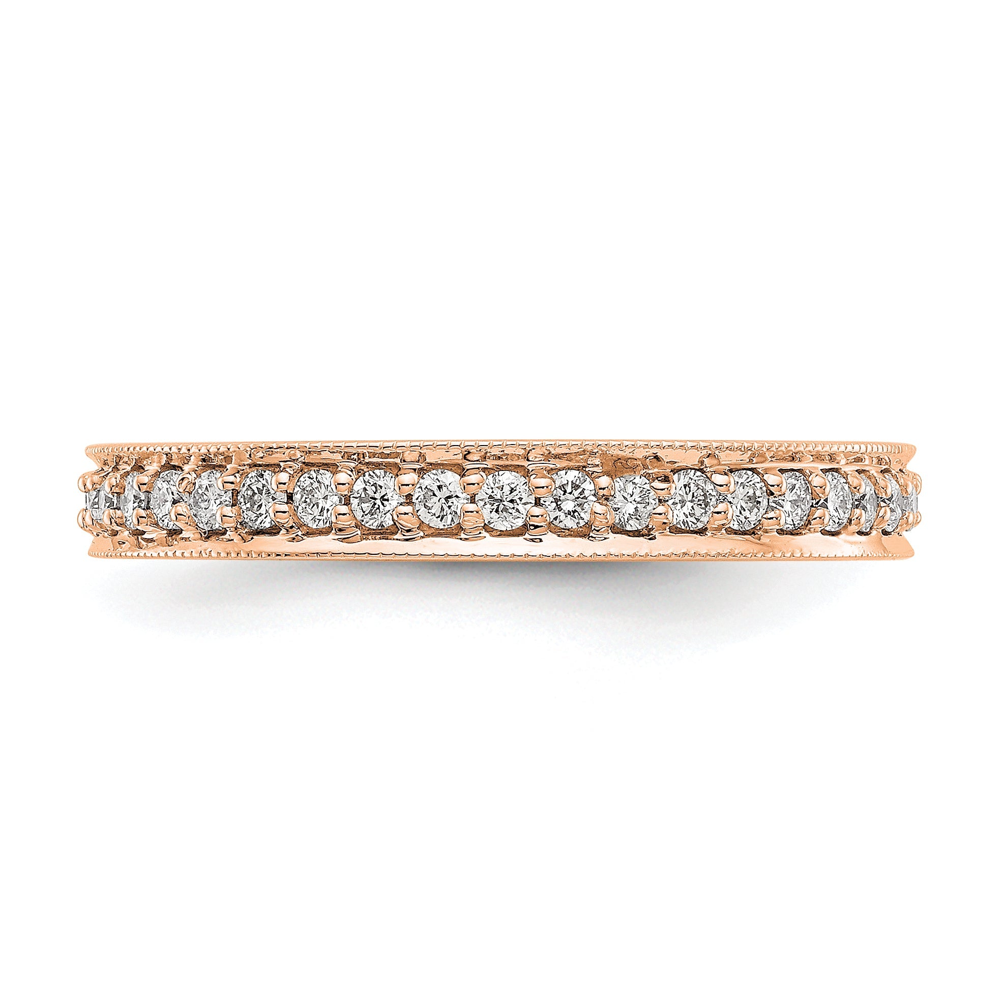 1/2 CT Natural Diamond Antique Vintage Style Diamond Eternity Band in 14k Rose Gold