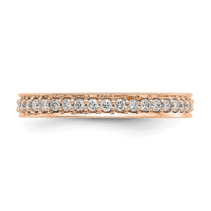1/2 CT Natural Diamond Antique Vintage Style Diamond Eternity Band in 14k Rose Gold