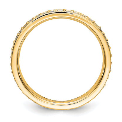 1/2 CT Natural Diamond Antique Vintage Style Diamond Eternity Band in 14k Yellow Gold