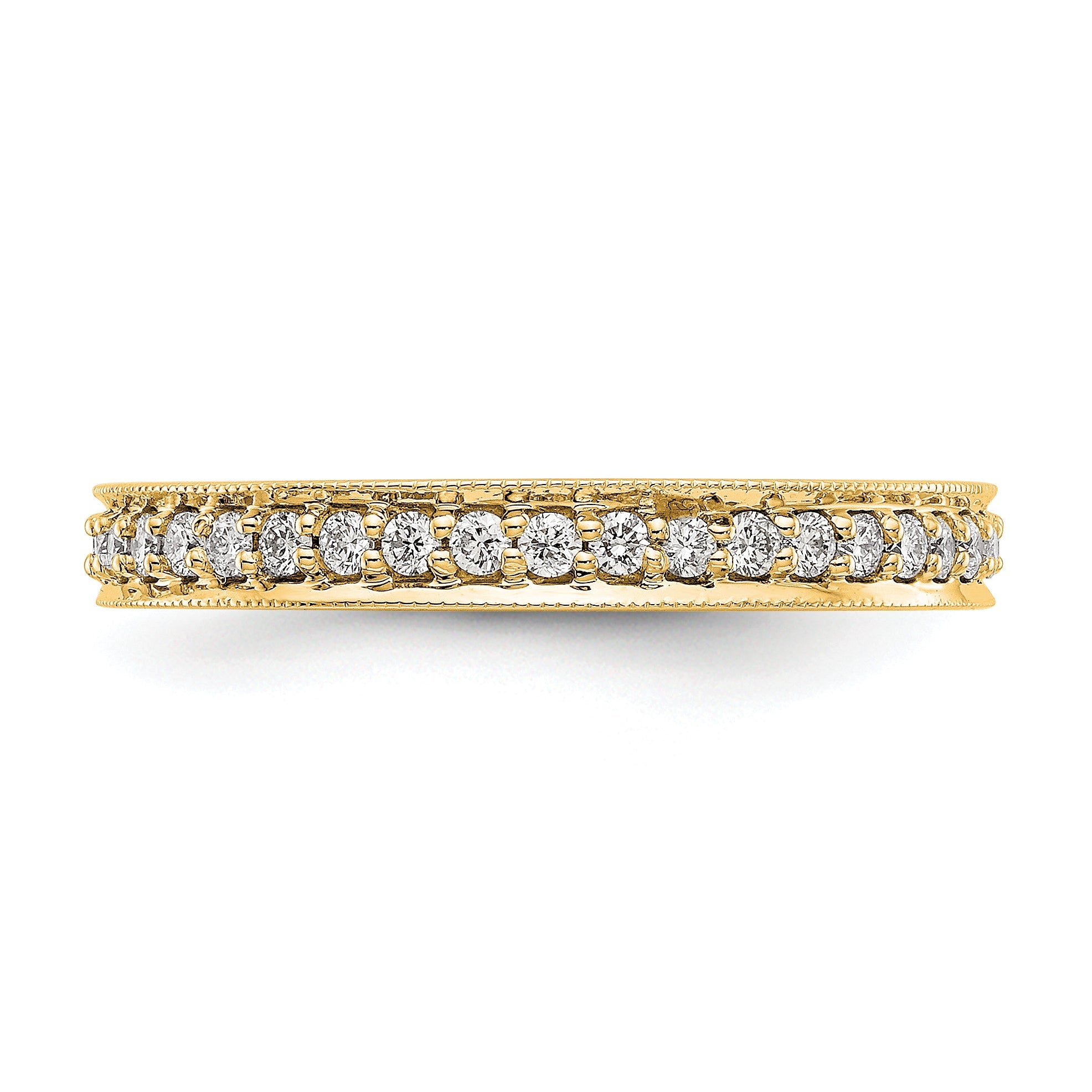 1/2 CT Natural Diamond Antique Vintage Style Diamond Eternity Band in 14k Yellow Gold
