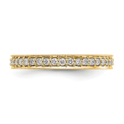 1/2 CT Natural Diamond Antique Vintage Style Diamond Eternity Band in 14k Yellow Gold