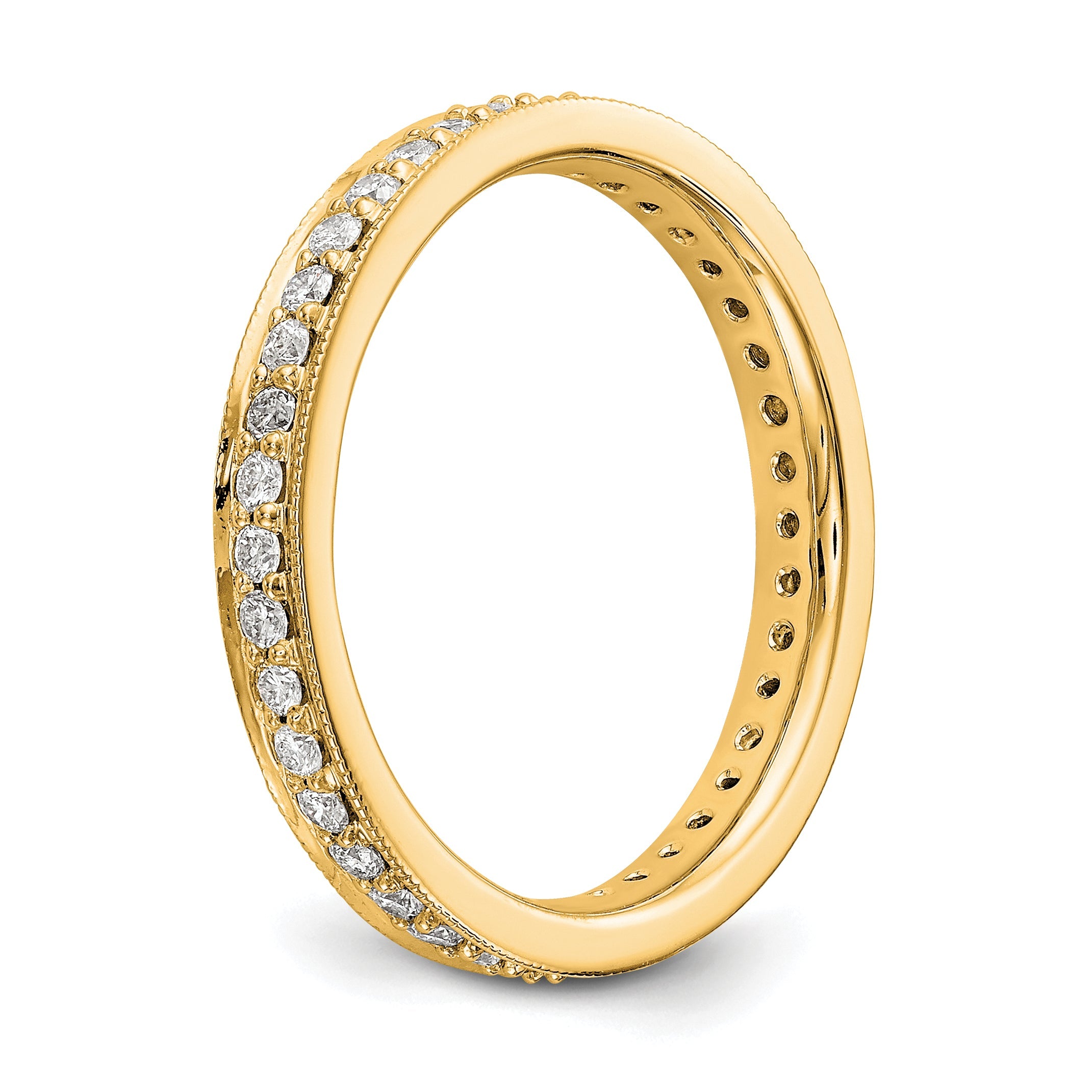 1/2 CT Natural Diamond Antique Vintage Style Diamond Eternity Band in 14k Yellow Gold