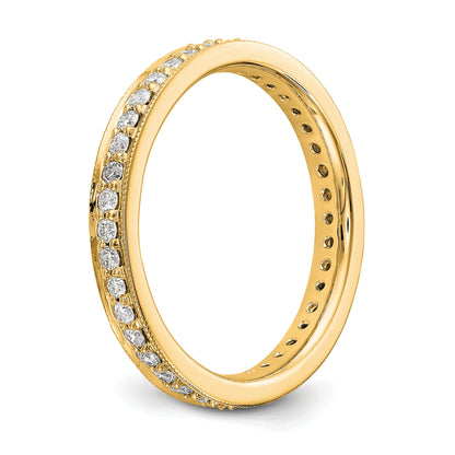 1/2 CT Natural Diamond Antique Vintage Style Diamond Eternity Band in 14k Yellow Gold