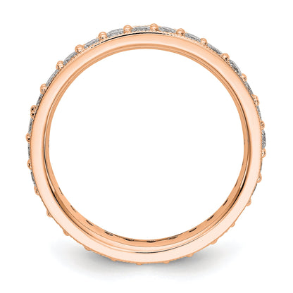 14k Rose Gold Polished Vintage 1ct Diamond Eternity Band