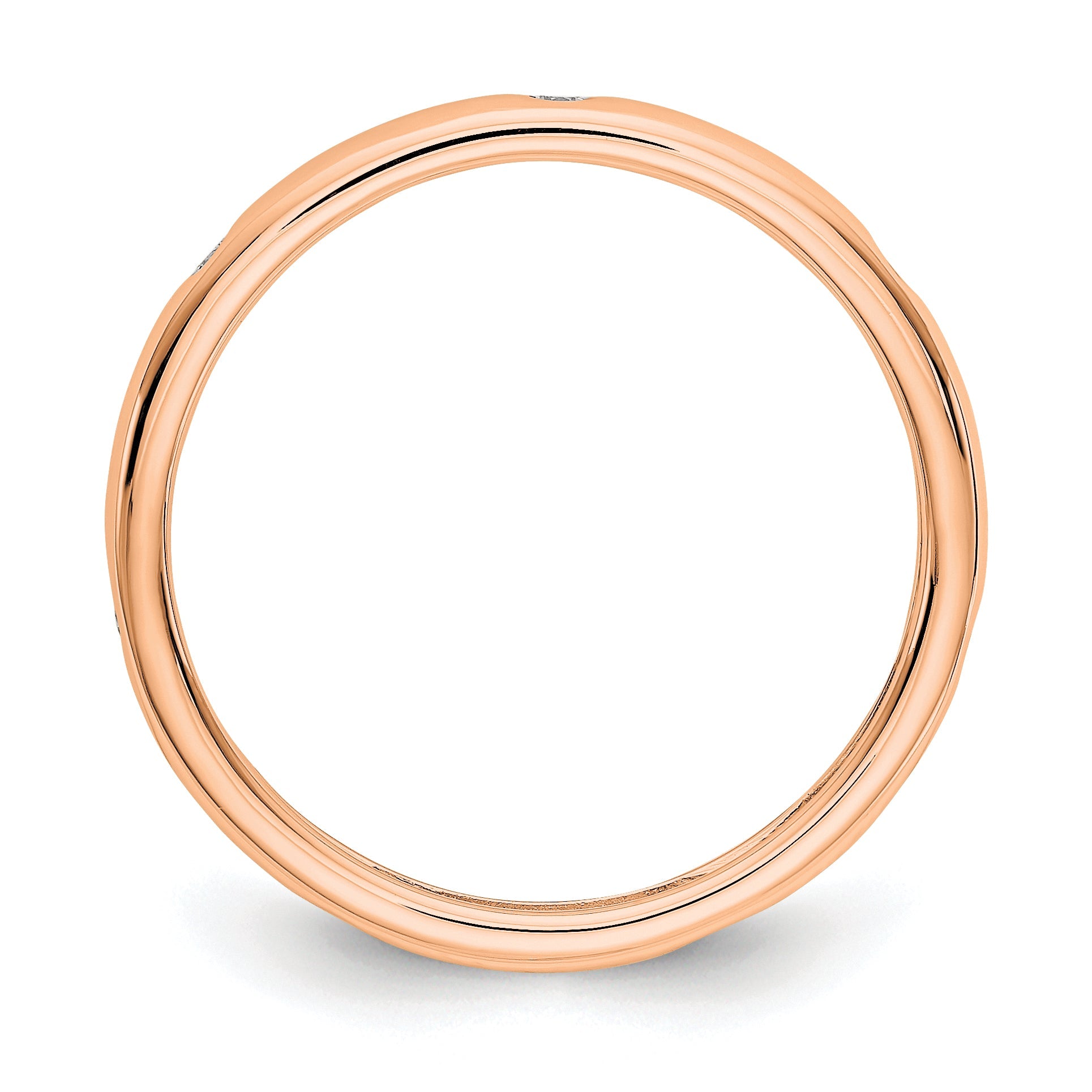 14k Rose Gold 1/10CT Polished Bezel Set Diamond Eternity Band