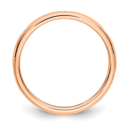 14k Rose Gold 1/10CT Polished Bezel Set Diamond Eternity Band