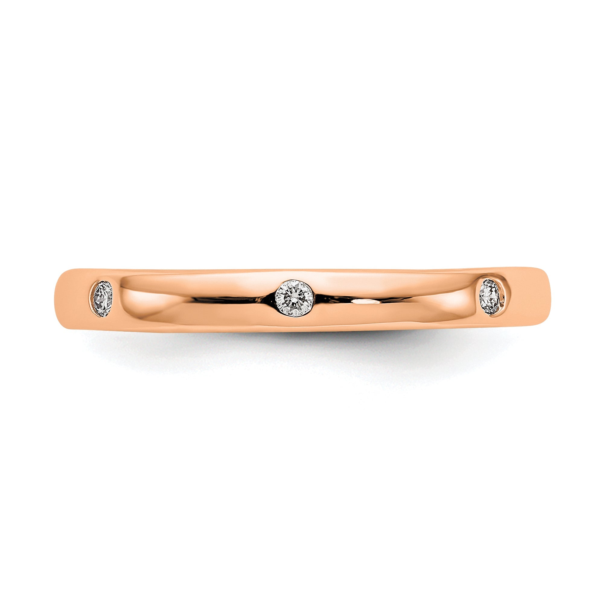 14k Rose Gold 1/10CT Polished Bezel Set Diamond Eternity Band