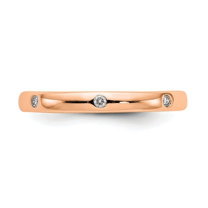14k Rose Gold 1/10CT Polished Bezel Set Diamond Eternity Band
