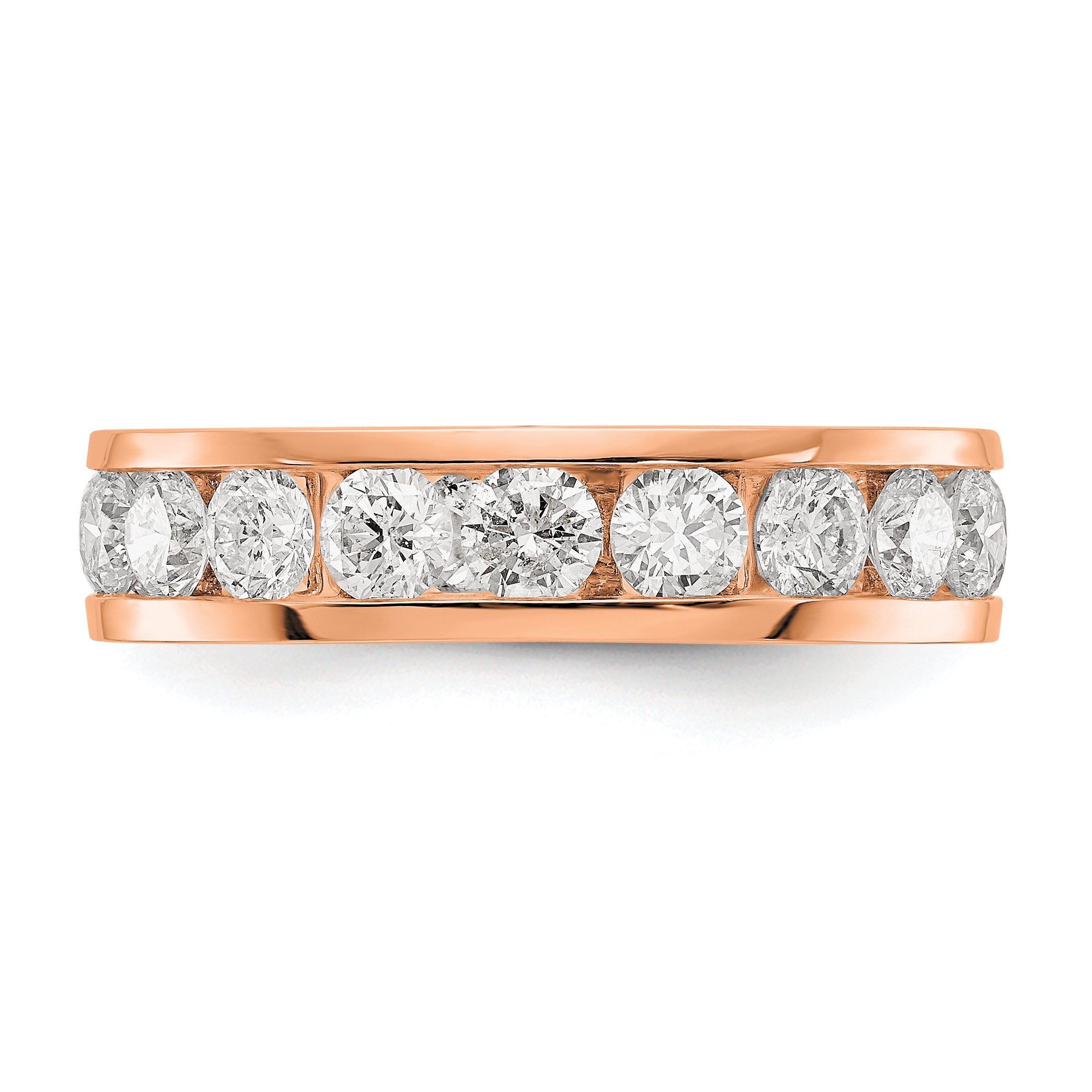2 Ct. Natural Diamond Womens Eternity Anniversary Wedding Band Ring in 14k Rose Gold