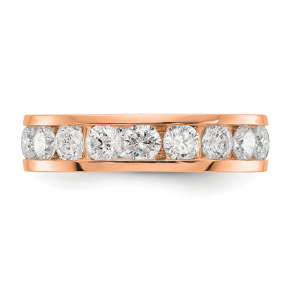 2 Ct. Natural Diamond Womens Eternity Anniversary Wedding Band Ring in 14k Rose Gold