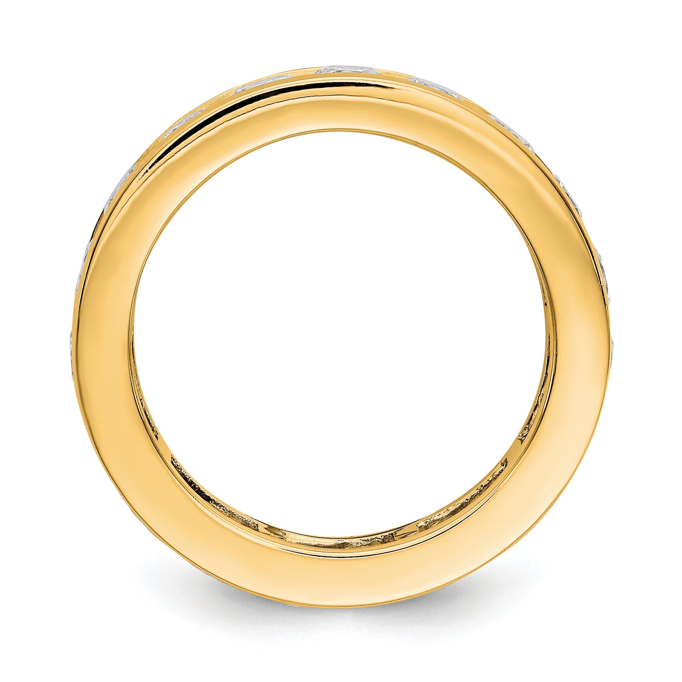 2 Ct. Natural Diamond Womens Eternity Anniversary Wedding Band Ring in 14k Yellow Gold