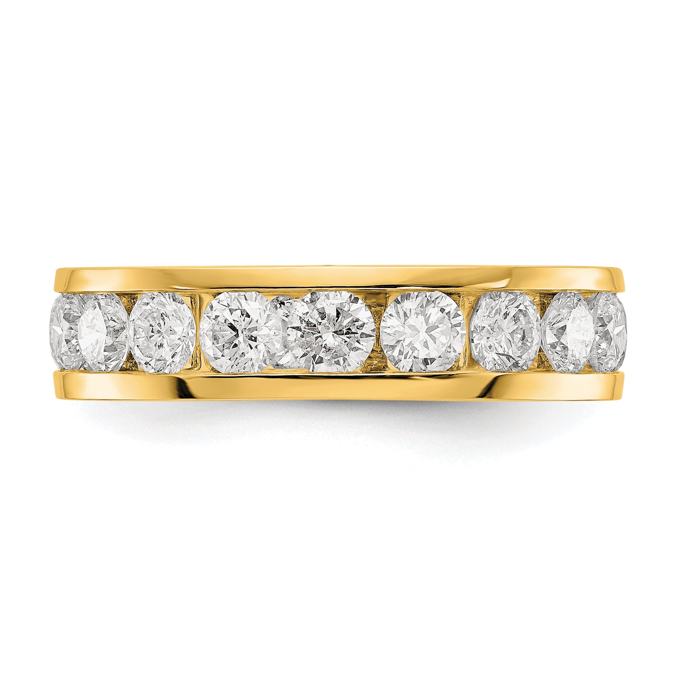 2 Ct. Natural Diamond Womens Eternity Anniversary Wedding Band Ring in 14k Yellow Gold
