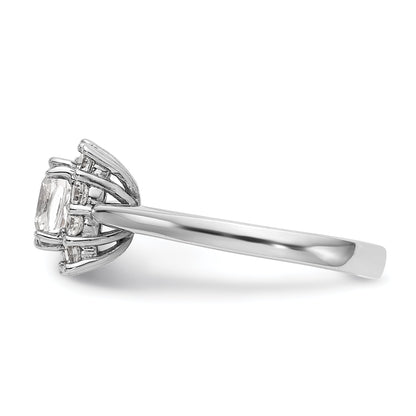 14k White Gold Cushion Halo Engagement Simulated Diamond Ring