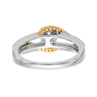 14k TT Peg Set Simulated Diamond Criss Cross Engagement Ring