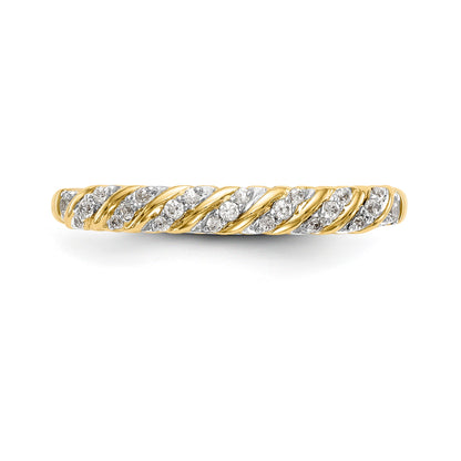 14K Diamond Wedding Band