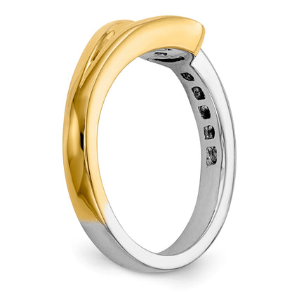 14K Two tone Diamond Peg Set CZ Engagement Ring