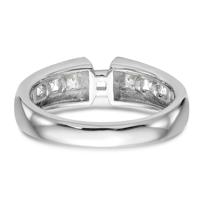 14K White Gold Diamond Peg Set Engagement Ring