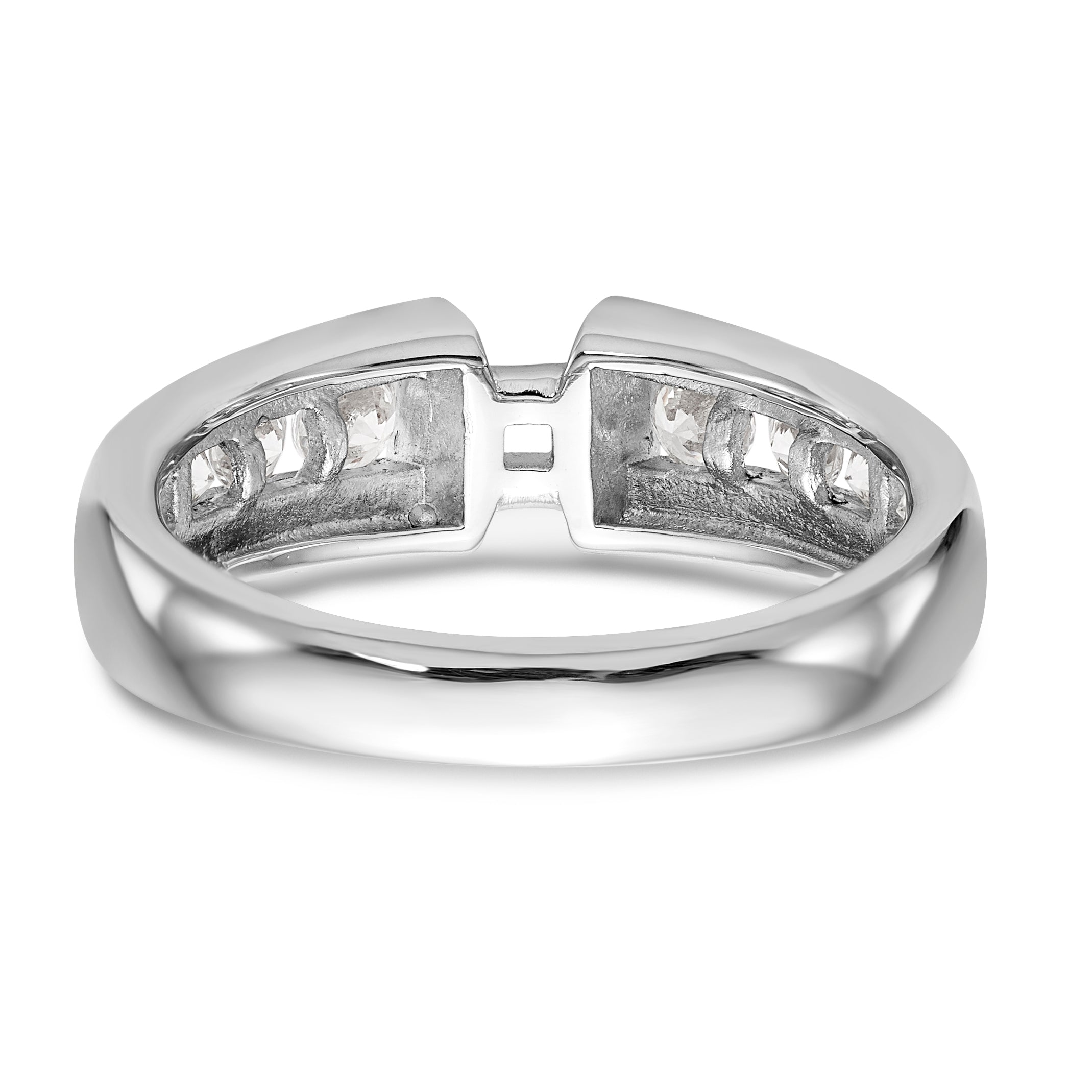 14K White Gold Diamond Peg Set Engagement Ring