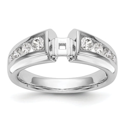 14K White Gold Diamond Peg Set Engagement Ring