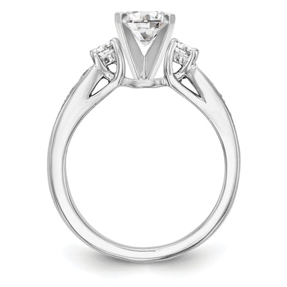 14K White Gold Diamond Peg Set Engagement Ring