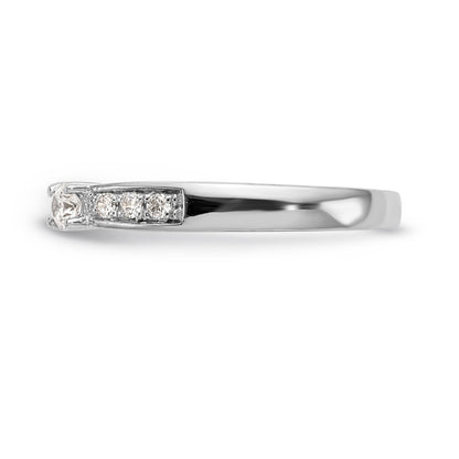 14K White Gold Diamond Peg Set Engagement Ring