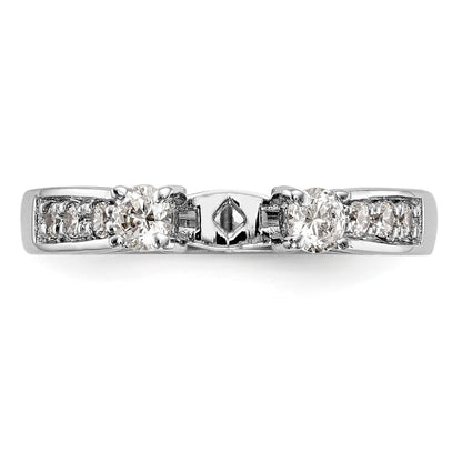 14K White Gold Diamond Peg Set Engagement Ring