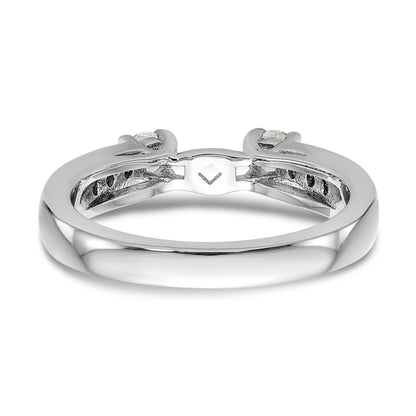 14K White Gold Diamond Peg Set Engagement Ring