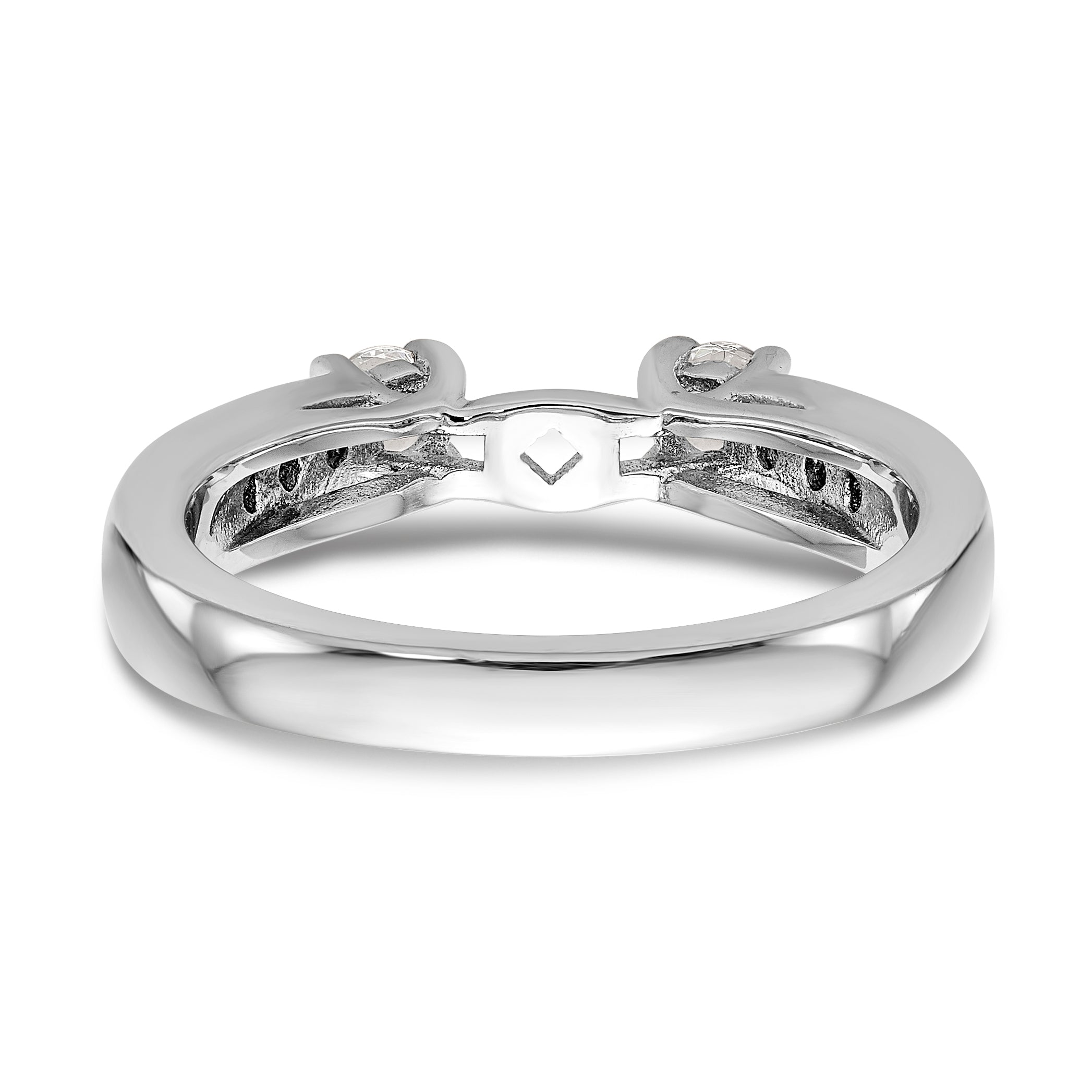 14K White Gold Diamond Peg Set Engagement Ring