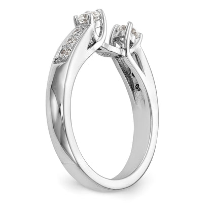 14K White Gold Diamond Peg Set Engagement Ring
