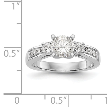 14K White Gold Diamond Peg Set Engagement Ring