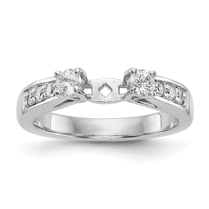 14K White Gold Diamond Peg Set Engagement Ring
