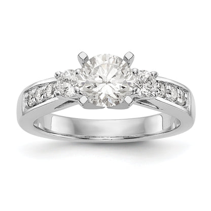 14K White Gold Diamond Peg Set Engagement Ring