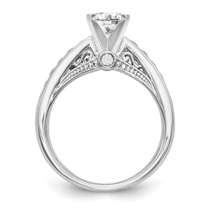 14K White Gold Diamond Peg Set Engagement Ring