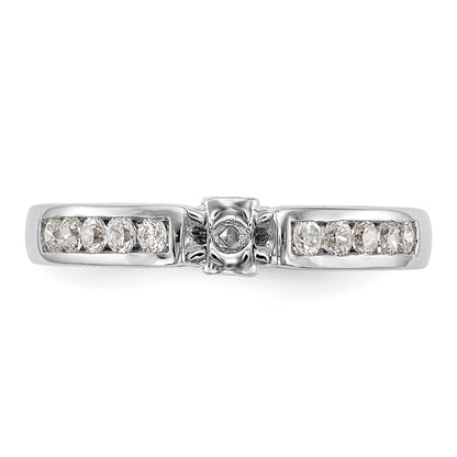 14K White Gold Diamond Peg Set Engagement Ring