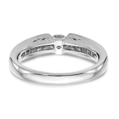 14K White Gold Diamond Peg Set Engagement Ring