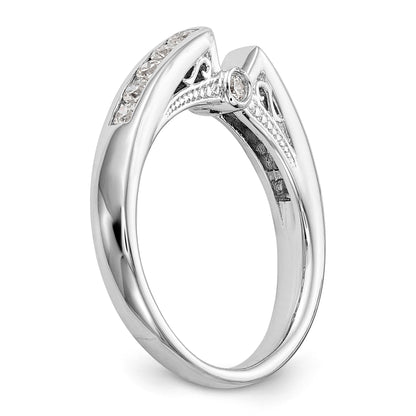 14K White Gold Diamond Peg Set Engagement Ring