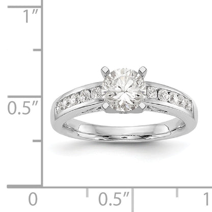 14K White Gold Diamond Peg Set Engagement Ring