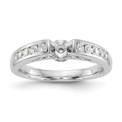 14K White Gold Diamond Peg Set Engagement Ring