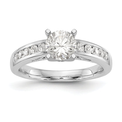 14K White Gold Diamond Peg Set Engagement Ring