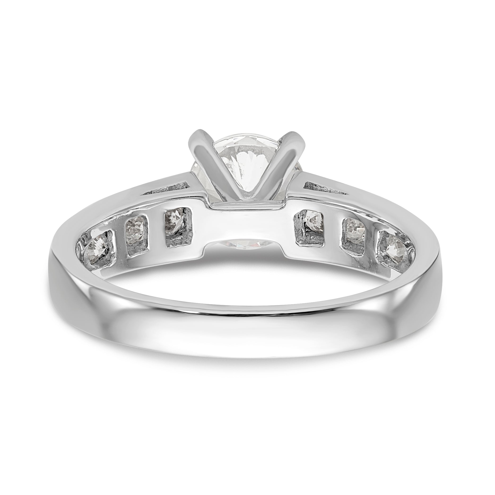 14K White Gold Diamond Peg Set Engagement Ring