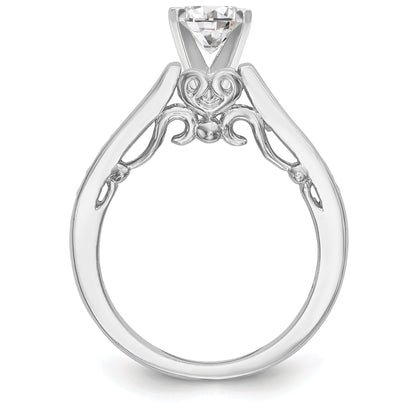 14K White Gold Diamond Peg Set Engagement Ring