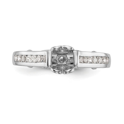 14K White Gold Diamond Peg Set Engagement Ring