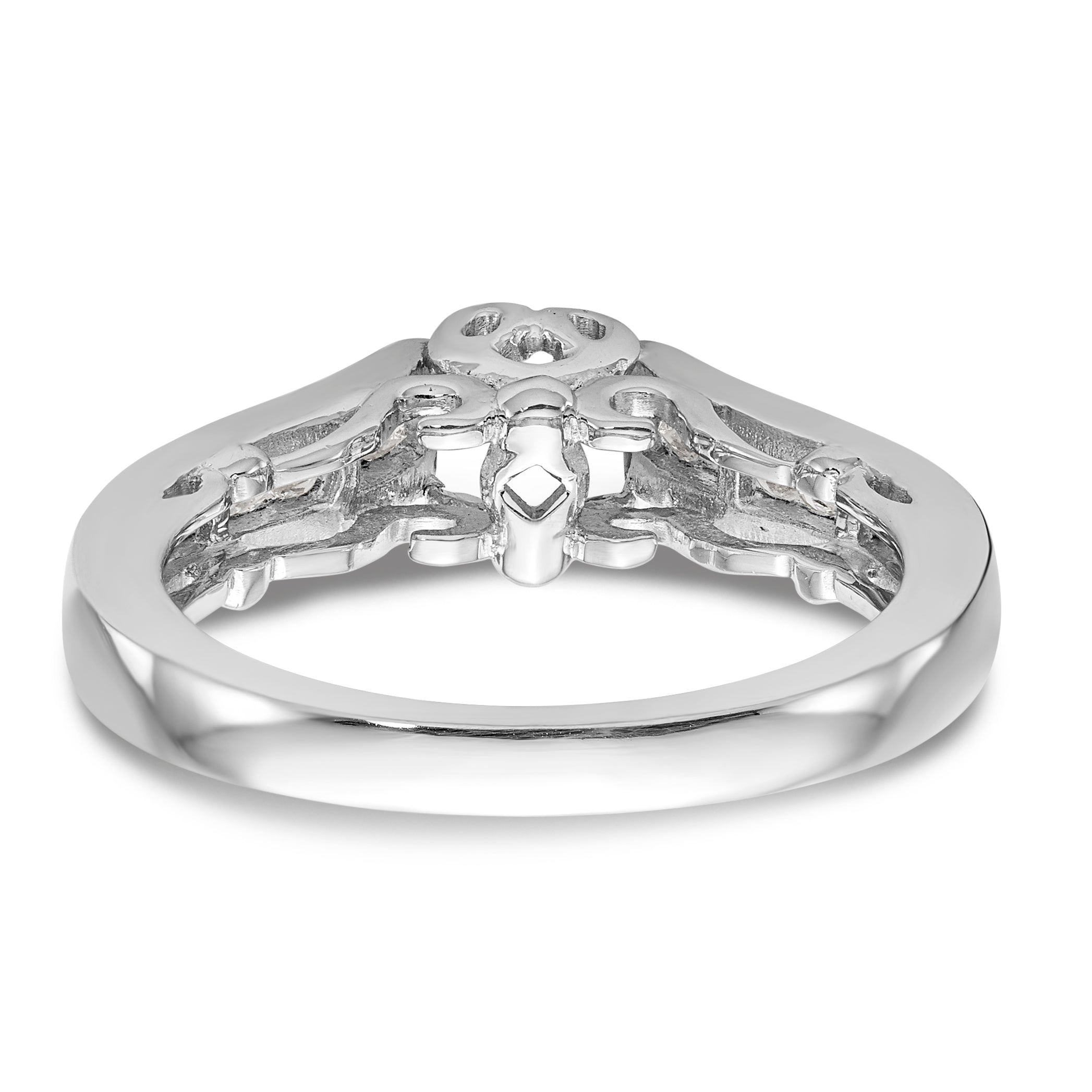 14K White Gold Diamond Peg Set Engagement Ring
