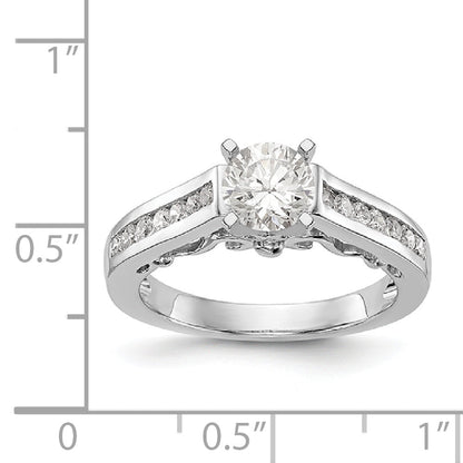 14K White Gold Diamond Peg Set Engagement Ring