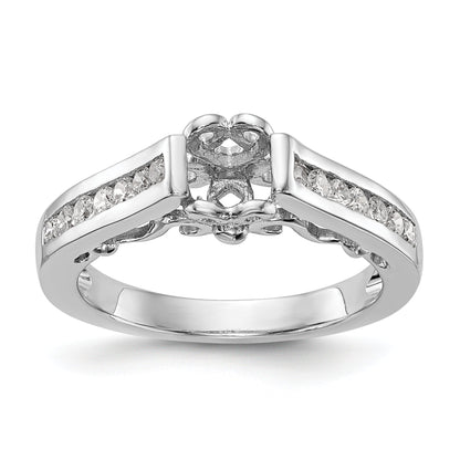 14K White Gold Diamond Peg Set Engagement Ring