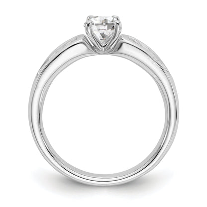 14K White Gold Diamond Peg Set Engagement Ring